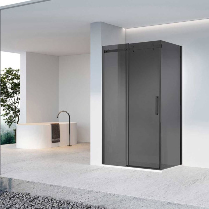 Душевой уголок Como-N VSR-4CN9016CGB, 1600*900, черный, стекло тонированное