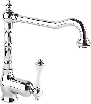 MARGOT-LLM2-03/24-Bi Смеситель кухонный однрычажный, исполнение золото, ручка белая