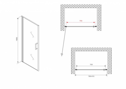 Душевая дверь ABBER Sonnenstrand AG04080M