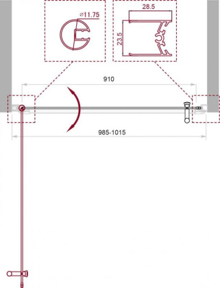 Душевая дверь BelBagno UNO-B-1-65-P-Cr Душевая дверь BelBagno UNO-B-1-65-P-Cr