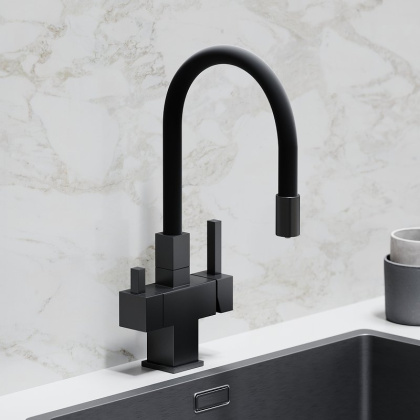 Смеситель для кухни SANCOS Arno с возможностью подключения фильтра для воды, цвет матовый черный, арт. SC4005MB
