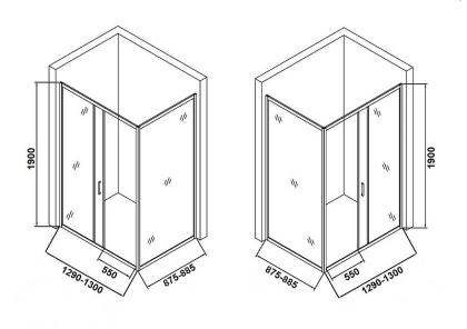 Душевой уголок Orange E23-13090TCR без поддона 130х90, стекло прозрачное Душевой уголок Orange E23-13090TCR без поддона 130х90, стекло прозрачное