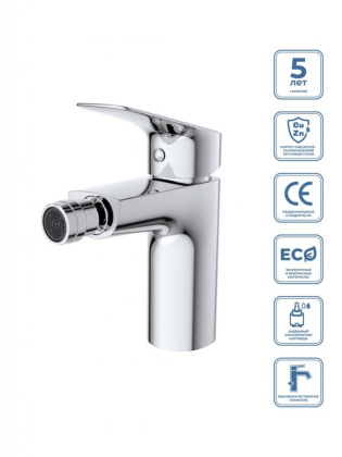 DUE Смеситель для биде без донного клапана, хром DUE-BD-CRM-W0 DUE Смеситель для биде без донного клапана, хром DUE-BD-CRM-W0