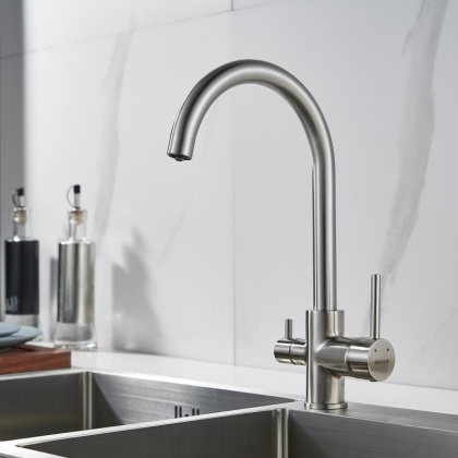 Смеситель для кухни со встроенным фильтром (краном) под питьевую воду Shevanik S128 S128L Смеситель для кухни со встроенным фильтром (краном) под питьевую воду Shevanik S128 S128L