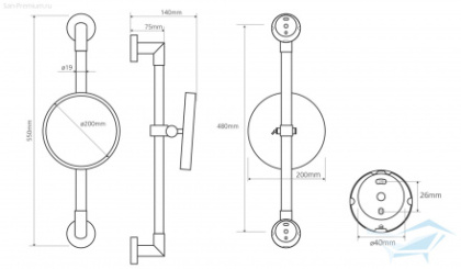Косметическое зеркало без подсветки Косметическое зеркало без подсветки