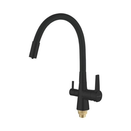 Смеситель для кухни латунь, черный S668H