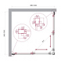 LUCE-A-2-90-P-Cr Душевой уголок, Условный размер, мм:900x900x1950 Габариты с диапазоном регулировок, мм:(885-900)х(885-900)  LUCE-A-2-90-P-Cr Душевой уголок, Условный размер, мм:900x900x1950 Габариты с диапазоном регулировок, мм:(885-900)х(885-900)