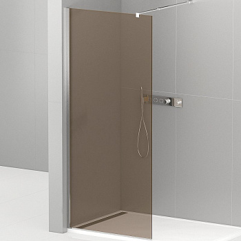 LIBERTA-L-1-120-120-BR-Cr Душевая перегородка с односторонним входом, стекло бронза, профиль хром 1200x1200x1950 мм