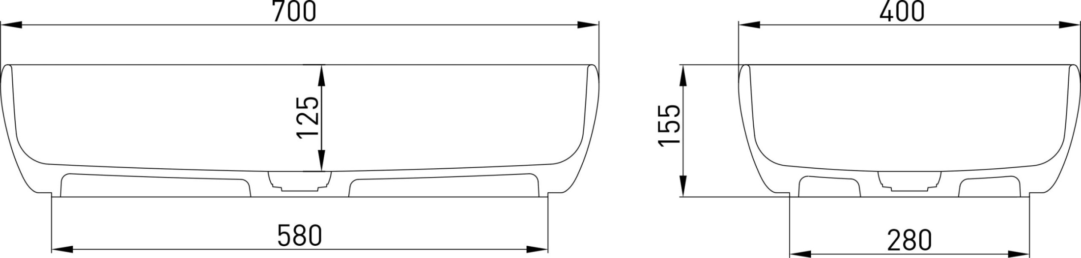 Раковина Salini S-Stone Luce 70 см 110721MRH, матовая
