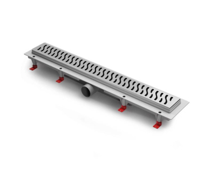 Душевой лоток 65 см Creto Zigzag CRE-650 ZH с решеткой, хром