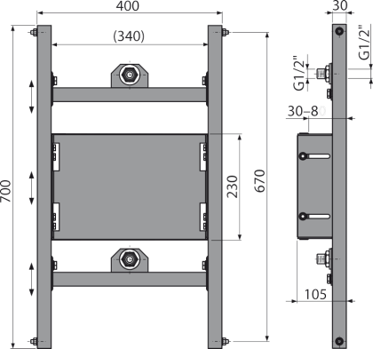 Монтажная рама для смесителя скрытого монтажа, установка в гипсокартонную конструкцию