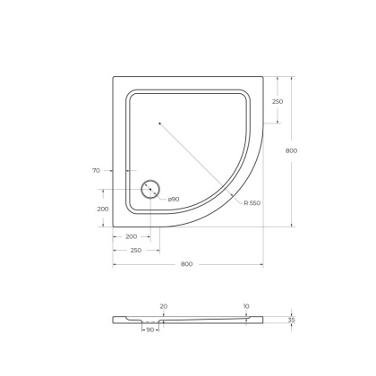 Поддон SMC CEZARES TRAY-M-R-90-550-35-W Поддон SMC CEZARES TRAY-M-R-90-550-35-W