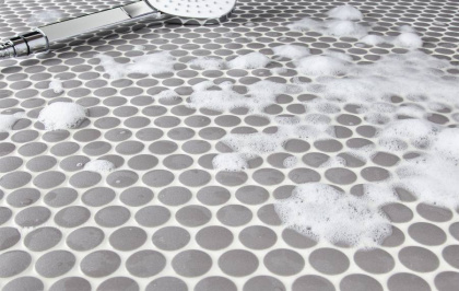 Противоскользящая мозаика, Penny Round Dark Grey Antislip, Non-Slip