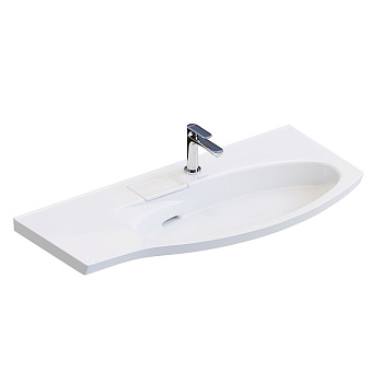 Раковина RIVA мебельная правая с крепежом 100, белая глянцевая