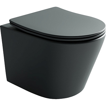 Подвесной унитаз Balearica Rimless (цвет Темный Антрацит Матовый)