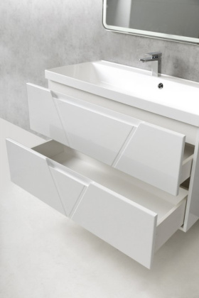 Тумба с раковиной подвесная BelBagno VITTORIA 100 Bianco Lucido-P, раковина белая Тумба с раковиной подвесная BelBagno VITTORIA 100 Bianco Lucido-P, раковина белая