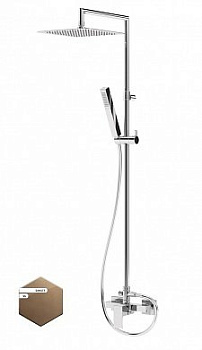 PORTA-CD-SS Душевая колонна со смесителем для верхнего и ручного душа, верхний душ из нержавеющей стали, исполнение sunset