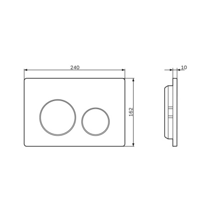 I090101 PrimeFit L, клавиша для инсталляции пластик, белый глянцевый