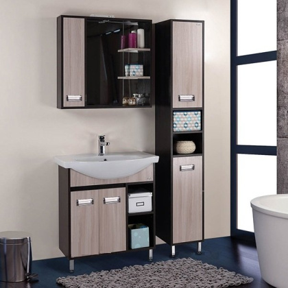 Пенал Onika Гамма 30 напольный, ясень шимо/венге, универсальный