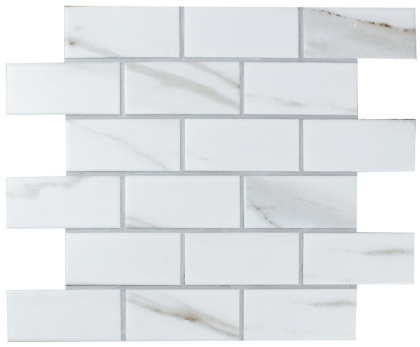 Мозаика Brick Calacatta Gold 4.5*9.5*6 28.8x29.2 Мозаика Brick Calacatta Gold 4.5*9.5*6 28.8x29.2