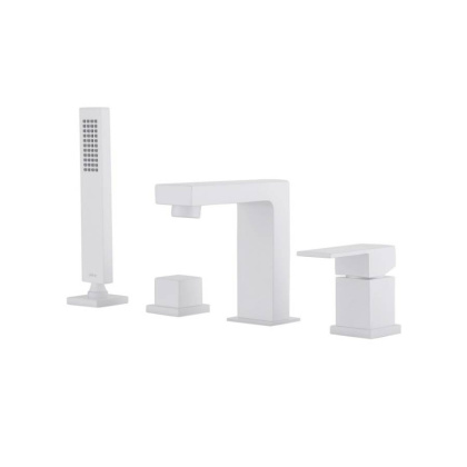 Смеситель ABBER Daheim AF8213W на борт ванны, белый матовый