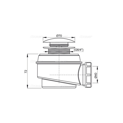 Сифон для душевого поддона CLICK/CLACK, металл
