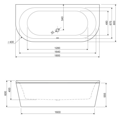 Передняя панель для акриловой ванны CEZARES METAURO-wall-180-SCR-W37 Передняя панель для акриловой ванны CEZARES METAURO-wall-180-SCR-W37