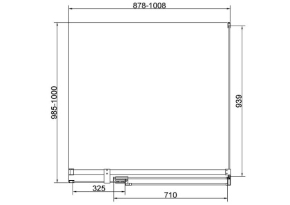 Душевой уголок Экстенза (Extenza) VSR-4EX111290CLGM, 1100/1200*900, вороненая сталь, стекло прозрачное