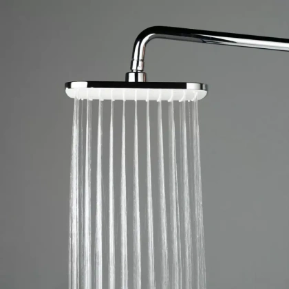 Душевая колонна квадратная FONTE на 2 потока без смесителя, хром