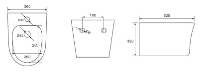 Биде подвесное AQUATEK НИКА AQ1009-00, 525*360*320 мм, цвет белый