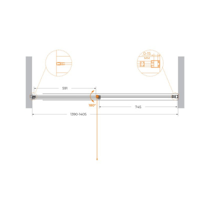 URBAN-B-12-120-C-CR Душевая дверь