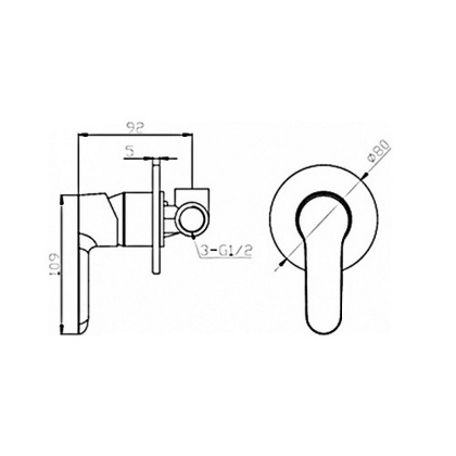 Смеситель для душа Agger Gorgeous A0240000 с внутренней частью Смеситель для душа Agger Gorgeous A0240000 с внутренней частью