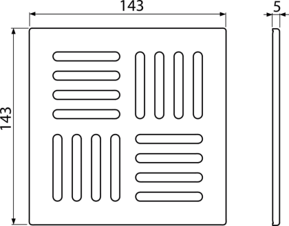 Решетка 143×143 мм нержавеющая сталь AISI 316L