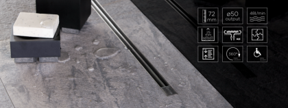 13100037 Линейный трап Confluo Slim Line 1050,ультратонкая модель с дизайн-вставкой Slim Исполнение: Матовый хром 