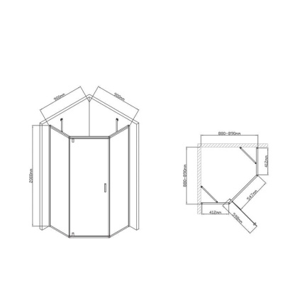 Душевой уголок Slim-U VSP-2SU900CL, 900*900, хром, стекло прозрачное Душевой уголок Slim-U VSP-2SU900CL, 900*900, хром, стекло прозрачное