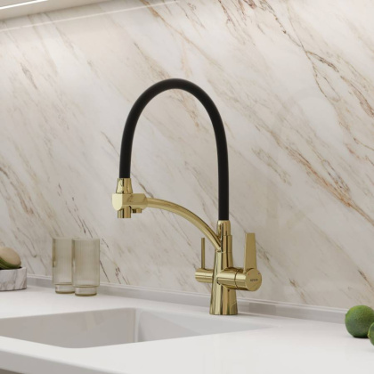 Смеситель для кухни SANCOS Eri с возможностью подключения фильтра, цвет полированное золото, арт. SC4001ZG