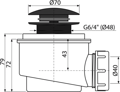 Сифон для душевого поддона CLICK/CLACK, черный матовый