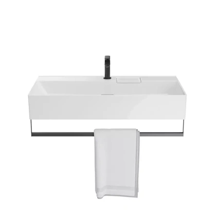 Держатель для полотенец к раковинам LOGICA 90 с крепежом, черный матовый