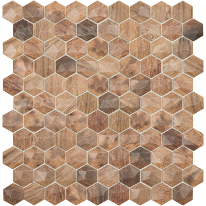 Стеклянная мозаика, WOODS 4700D, Hexagon