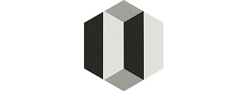 Декор 1 VT\A283\SG1010 Кальсада Черный/Белый/Серый (12см*10,4см*7мм) (45шт/0,561м2) Шестиугольник, шт