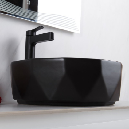 Раковина накладная керамическая черная BB1409H301