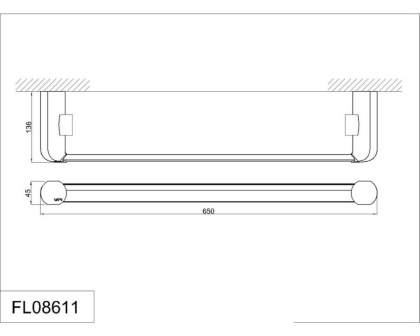 Полка стеклянная с бортиком RUSH Flores (FL08611) Полка стеклянная с бортиком RUSH Flores (FL08611)