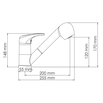 Oder 6365 Смеситель для кухни с выдвижной лейкой Wasserkraft