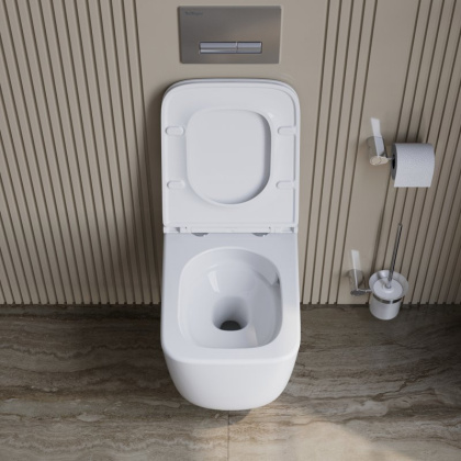 LUCE-TOR Унитаз подвесной безободковый с сиденьем дюропласт soft close, BB076CH-TOR/SC