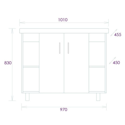 Тумба Onika Тимбер 100 напольная, белая мат./дуб сонома (ум. Фостер 100)