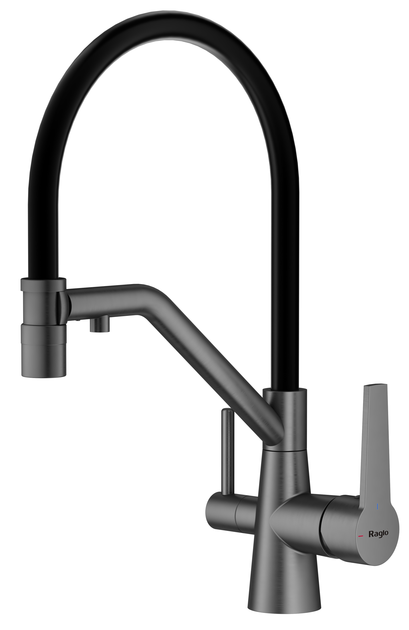 Смеситель Raglo для кухни со съемным гибким изливом, с магнитным фиксатором излива, с подключением фильтра питьевой воды R80.62