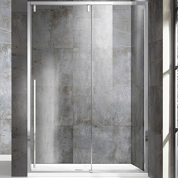 Душевая дверь Lugano VDS-1L140CL-1, 1400, хром, стекло прозрачное