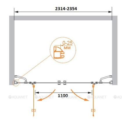 VERONA-W-B-22-240-P-Cr Душевая дверь