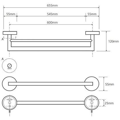 Полотенцедержатель Bemeta Brilo 161204052 двойной Золото, 600 мм, двойной