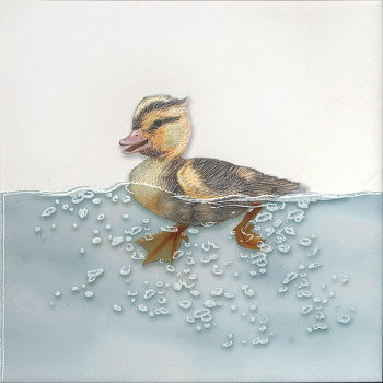 Декор VT\A457\5009 Чудо-озеро 3 белый, голубой (20см*20см*6,9мм) (10шт/0,4м2) Утенок, шт.